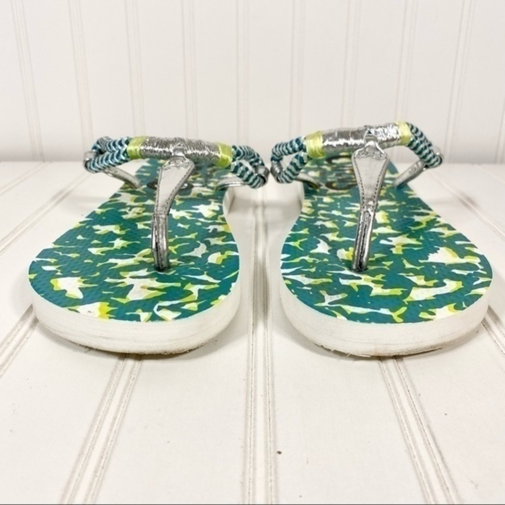 CIRCUS Sam Edelman‎ Mott Flip Flops Size 9M Sandals Green Silver - Picture 3 of 8